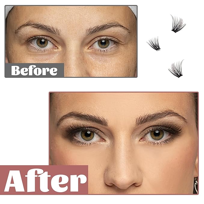 Lash Clusters 280pcs DIY Individual Lashes 30D Cluster Eyelash Extensions 9-16mm Eyelash Clusters Lash Extensions for Self Application (30D,0.07D, 9-16mm)
