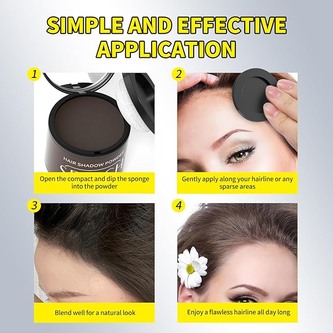Sevich Hairline Powder 10g 2-Pack with Brush, Instantly Conceals Hair Loss & Thinning, 48H Waterproof Root Touch Up Powder, Natural Hair Shadow Toppers for Women & Men, 2 Box = 5 Boxes,Light Brown