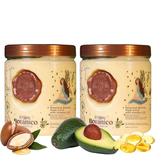 Ritual Botánico Keratina Orgánica | Treatment to Straighten, Repair and Relax Hair | Natural, Organic & Vegan | Product of Colombia | Mascarilla Bomba, 400 ml/13.52 Fl Oz (2 Count)