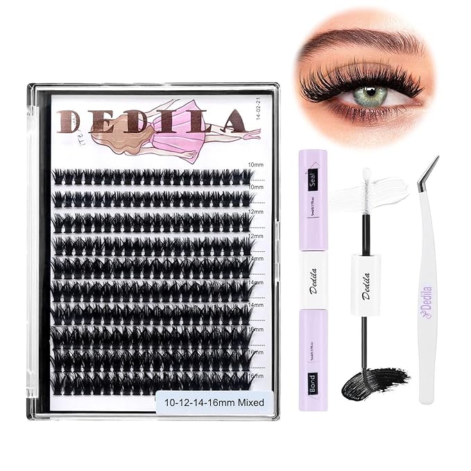 8-22mm to Choose 20D/40D/60D/80D/100D Individual False Eyelashes Makeup Cluster Eyelashes Thickness 0.07mm D Curl Natural long Black Soft 3D Eye Lashes Extensions (60D-10-12-14-16MM Kit)