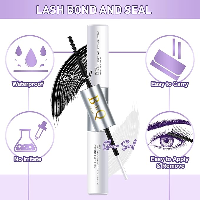 Lash ClusterS Eyelash Extension Kit Individual Lashes Clusters with Lash Cluster Glue and Remover for DIY Eyelashes Extensions (Kit,B07)