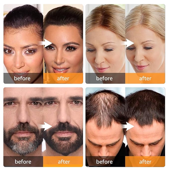 Root Touch Up Hair Fibers (Light Coffee) - Touch Up Gray Coverage Hairline Powder, Conceal Hair Loss and Thinning For Women Men