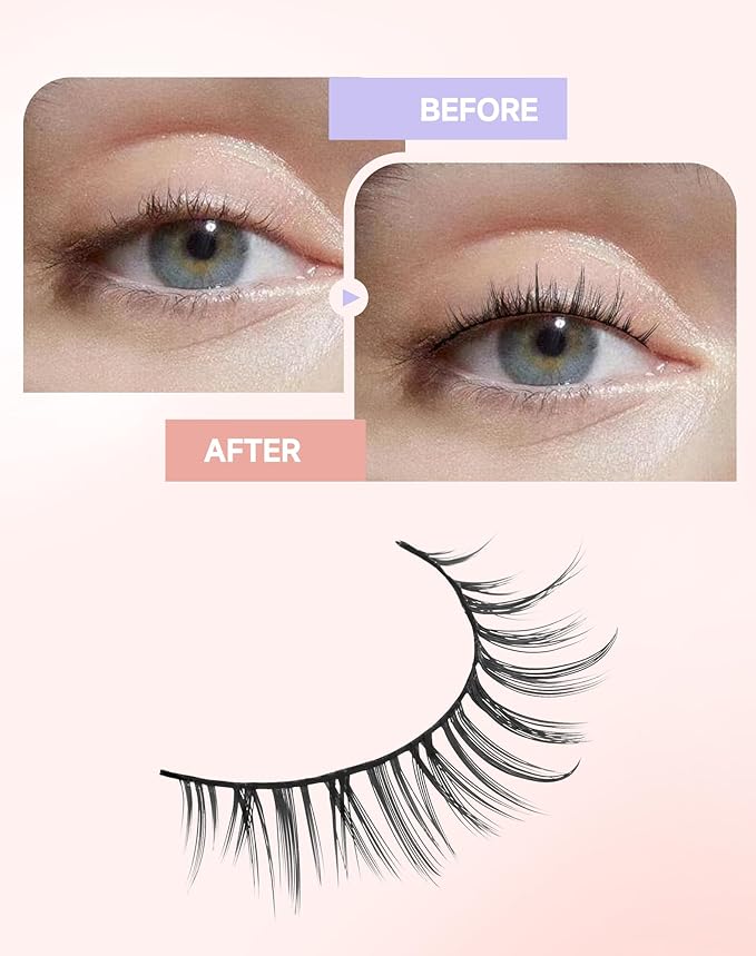 Natural Eyelashes Short Lashes Wispy Lashes Natural Lashes Fake Eyelashes False Eyelashes Strip Lashes Wispy Eyelashes Natural Look Light-03