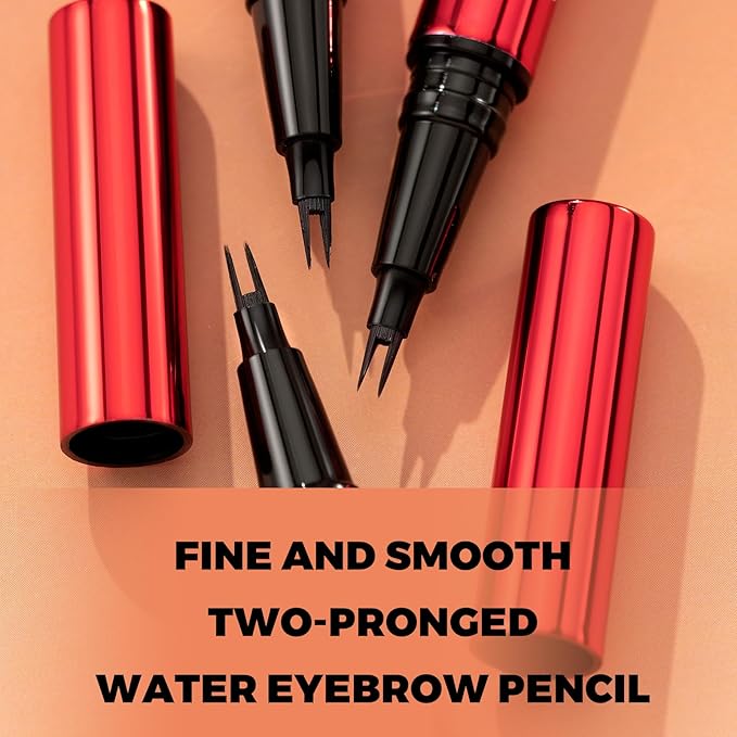 Faux Brow, Microblading Eyebrow Pencil with Hair Like Strokes, Double-Brush Tip Filling Eyebrow Pen for Women, Fast & Precise & Pigmented Makeup, Great for Sparse and Full Brows(03 Dark Brown)