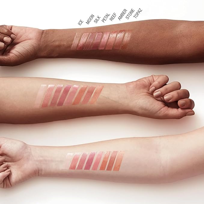 4 Pcs Hydrating Lip Gloss, ICE/MOON/SILK/PETAL High Moisturizing Oil Tint with Hyaluronic Acid, High Shine for Plumper Looking Lips (#A)