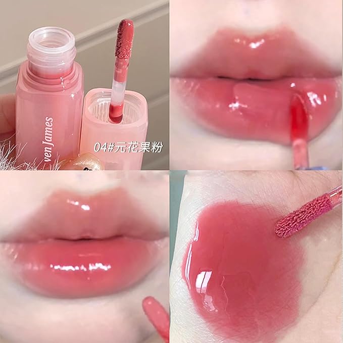 Petansy 4pcs Lip Gloss | Long-Lasting, Moisturizing, Plumping, Revitalizing for Dry Lips, Waterproof, No Peel Off, Hydrating, Nourishing Crystal Clear