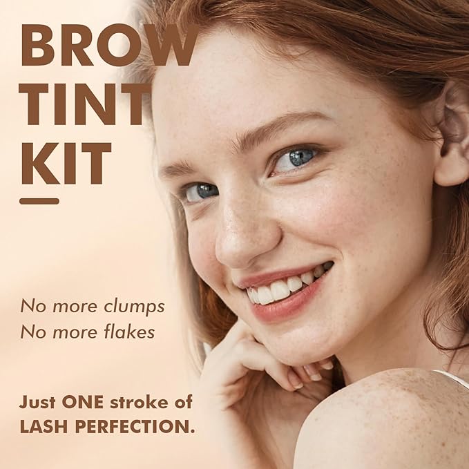 Lash Color Kit Light Brown Lasting for 4 Weeks Professional Eyelash & Eyebrow Color Kit with Natural Looking Safe Ingredients Easy to Use for Salon & Home