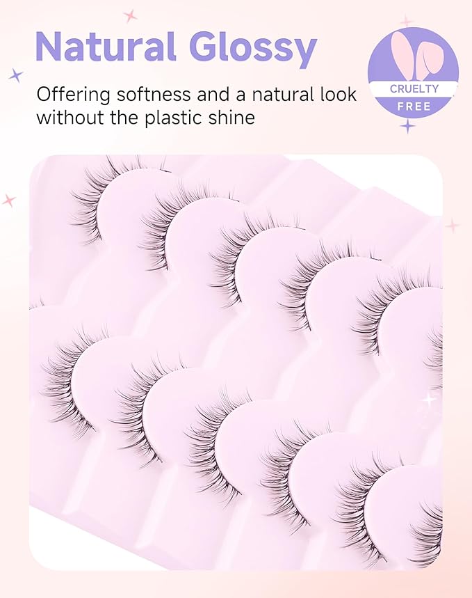 Natural Lashes Natural Eyelashes Natural Look Wispy Lashes Mink Lashes False Eyelashes Fake Eyelashes C Curl Lashes Strip Lashes Pure-01