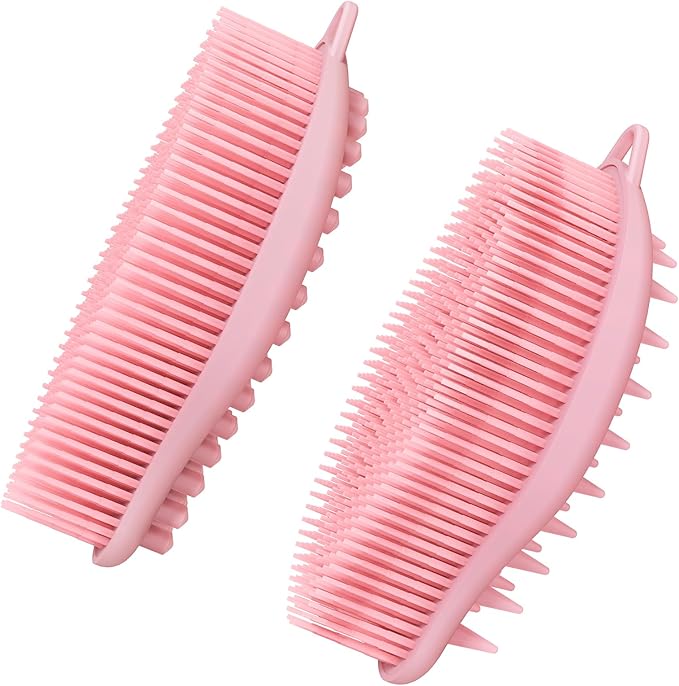 Silicone Loofah for Women -2pc Exfoliating Body Scrubber, Soft Dual-Sided Silicone loofa for Body Clean and Massage, Gentle Bath Brush Lathers Well for All Kinds of Skin