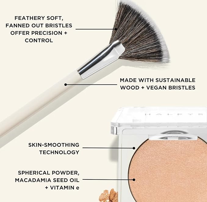 HALEYS Re-fract Smoothing Highlighter Makeup Powder - Illuminating, Warm, Cruelty-Free, Carmine-Free, Long-Lasting, Blendable Face Highlighters & Luminizers, Makeup Highlighter