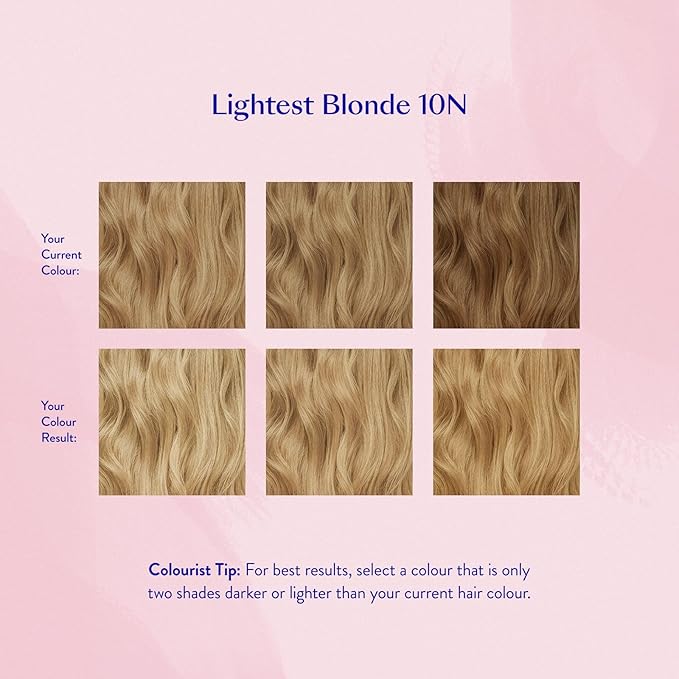 eSalon Permanent Hair Color & Hair Dye Complete Kit - Personal Colorist Kit for Up To 100% Gray Coverage for All Hair Types - Professional-Grade Ammonia-Free Hair Dye (Lightest Blonde 10N)