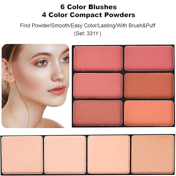MISS ROSE M 58 Color Professional Makeup Kit, makeup pallet,All In One Makeup Set for Women Girls Beginner,Include Eyeshadow Facial Blusher Eyebrow Powder Face Concealer Powder Eyeliner Pencil and a Mirror(331Y)