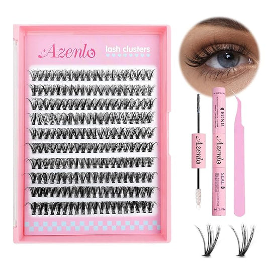 Natural Lash Clusters Kit Wispy Eyelash Clusters 120 pcs Cluster Eyelash Extensions C Curl Individual Lashes 10-16 mm Mix Length Natural Looks (30D KIT 120 Pcs)
