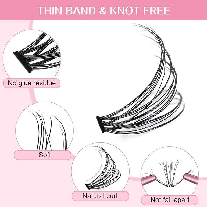 280 Pcs Individual Lashes 30D-D-0.07-14 Cluster Lashes 10D 20D C D Curl Wispy Lashes Bottom Lashes DIY Lashes At Home（30D-D-0.07-14）