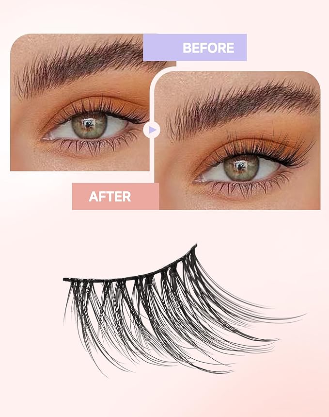 Half Lashes Natural Half Eyelashes Cat Eye Corner Lashes Narutal Look Wispy Lashes False Half Lashes 3/4 Lashes End Lashes Half-02