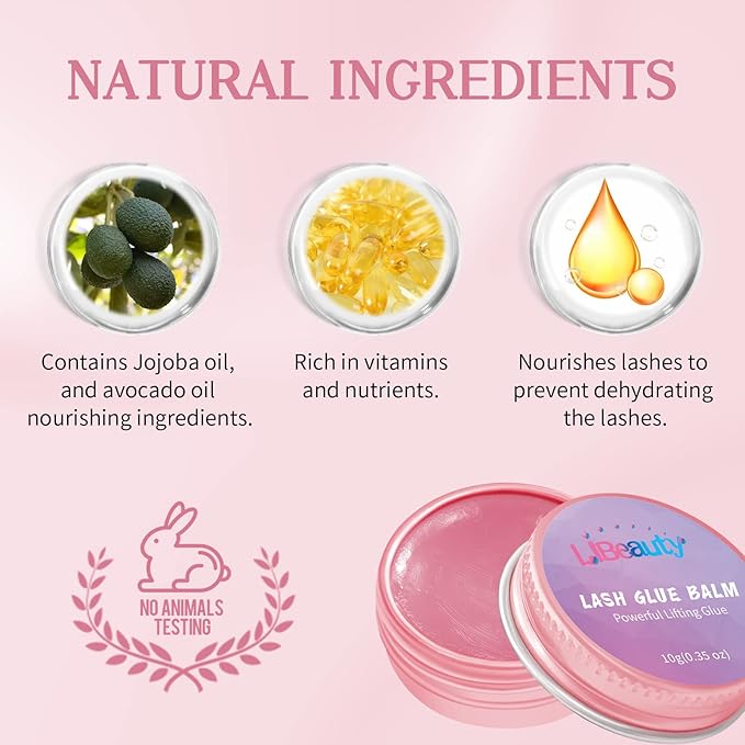 Libeauty Lash Lift Glue Balm Lash Lift Adhesive Strong Sticky Fruit Flavor Eyelash & Eyebrow Perm Glue Balm Brow Lamination Gel