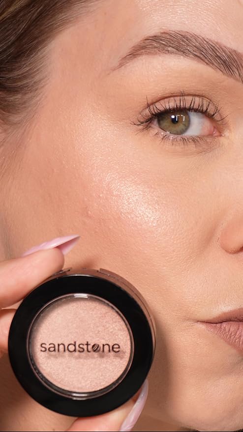 Sandstone Scandinavia Highlighter – Hypoallergenic Face Highlighter - High Glossy Face Illuminator with Natural Finish - Pearl Shimmer - Smooth silky Powder Makeup (Rose Glow, 3 g)