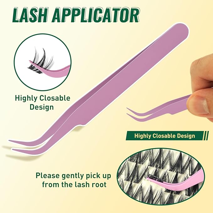 KEYYOULASH Lash Clusters Kit 120pcs 8-18MIX Lash Clusters Spiky Manga Lash Extension Kit with Lash Bond and Seal,Remover,Applicators for DIY Anime Eyelash Extension Kit at Home (KY07 Kit)