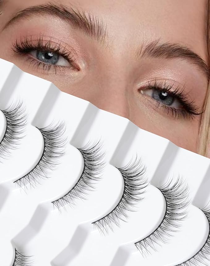 Lashes Natural Look Short False Eyelashes Wispy Flared-03