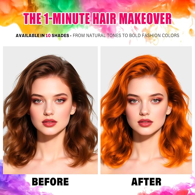 Acomler Temporary Hair Color Spray for Kids Women, Orange Hair Color Spray, Natural Washable Temporary Hair Dye Hair Coloring Wax Pomades for Cosplay, DIY, Christmas, Party, Halloween (Orange, 4.06oz)