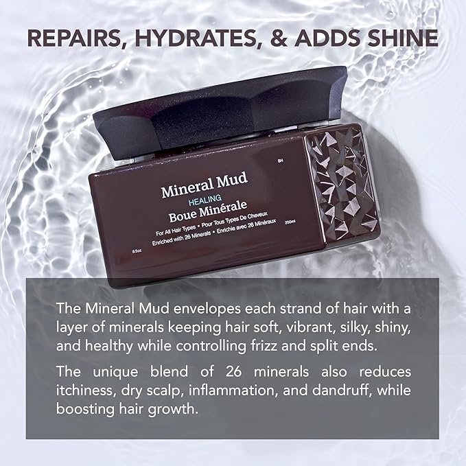 Saphira Mineral Mud Hair Mask, Deep Healing Hair Treatment for Dry, Damaged, Bleached, Color-Treated Hair and Scalp, Sulfate-Free, Paraben-Free, Repairs, Hydrates and Adds Shine, 16.9 Ounce