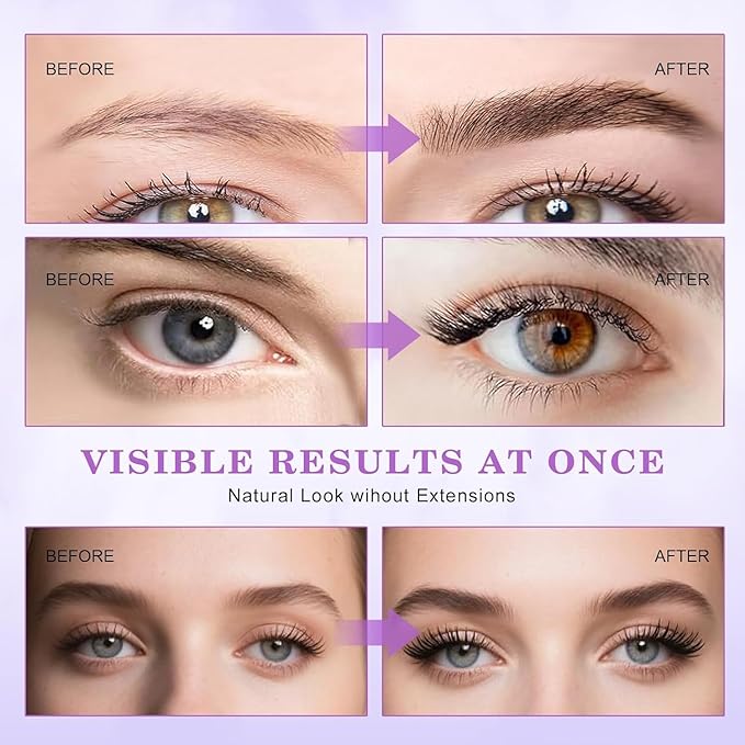 Lash Lift and Black Kit, Professional Brow Lamination and Black Kit, 4 In 1 Eyelash & Eyebrow Perm Kit, Quick Lifting & Voluminous Coloring, Easy to Use at Home Diy & Salon