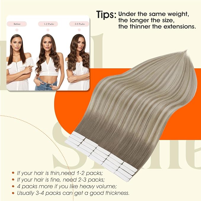 Full Shine Balayage Tape in Hair Extensions Color 19/8/60 Seamless Skin Weft Tape in Human Hair Extensions 22 Inch Double Sided Hair Extension Tape ins 50G Straight Glue in Extensions 20Pcs Women