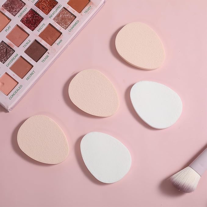 12 Pcs Flat Makeup Sponge, Smooth Makeup Sponges Cushion Foundation Puff Make up Cushion Make up Applicator Sponge for Natural and Easy Soft Long-lasting and Beginner-friendly(White, Beige)