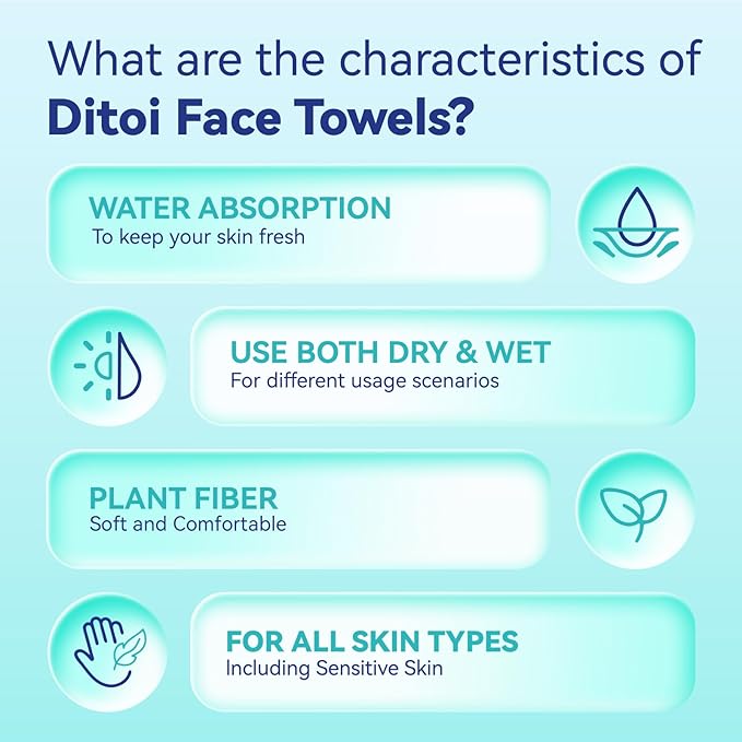 Ditoi Disposable Face Towels,Ultra Thick Face Towelettes XL, Lint-Free Facial Wipes for Makeup Removal & Gentle Skin Care,10"×12",150 Count (3 Pack),Pearl-textured