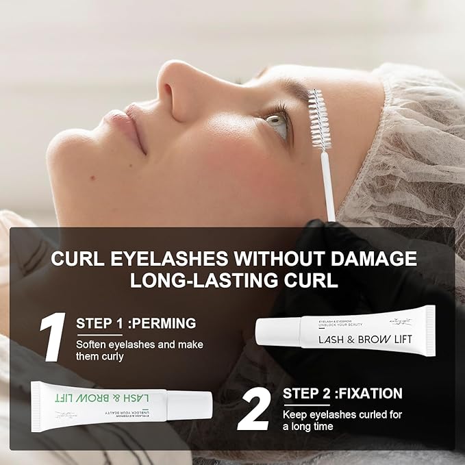 Lash Lift Kit for Eyelash Perm, Professional Lash & Brow Lift Natural Ingredient for Long-Lasting Natural Curl & Self Lash Lifting, Brow Lamination Set for Salon-Quality Results at Home