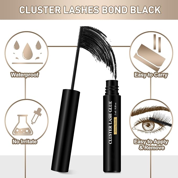 DIY Lash Extension Kit B01 Lash Cluster DIY Eyelash Extension Kit Individual Lashes Eyelash Clusters with Eyelash Glue Remover Lash Applicators for DIY Eyelashes Extensions (Kit,B01)