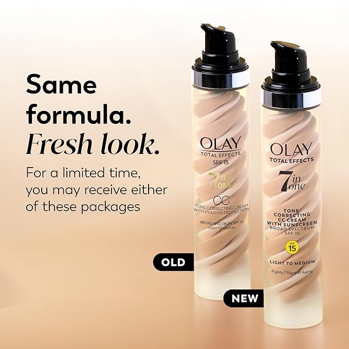 Olay Total Effects Tone Correcting Face Moisturizer with Sunscreen SPF 15, Light to Medium 1.7 Ounces