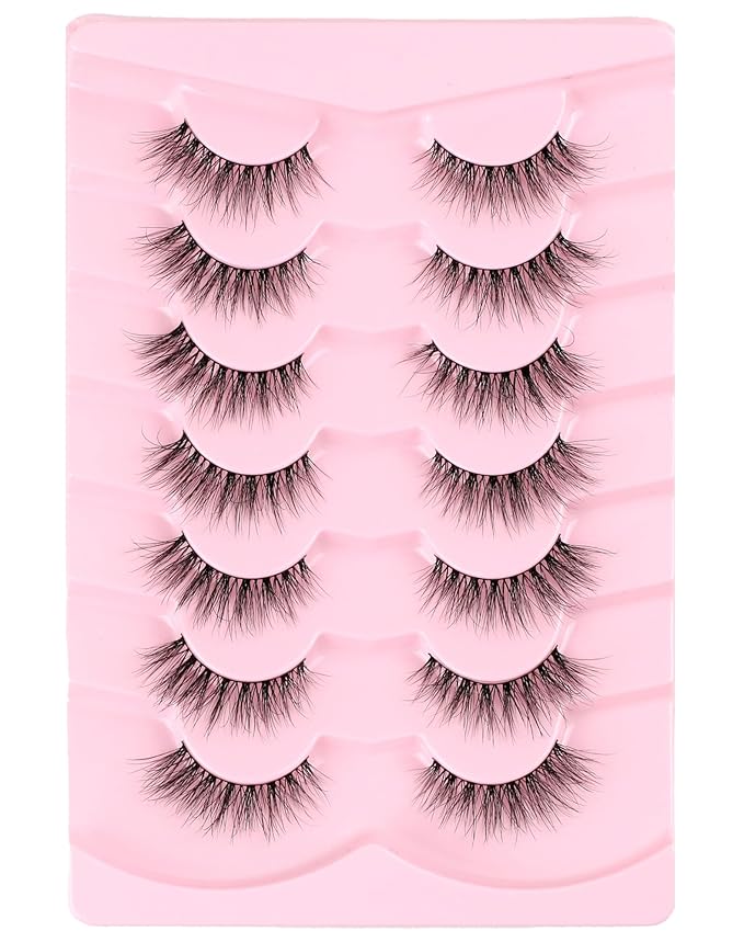Onlyall False Lashes Natural Look False Eyelashes Natural Lashes Wispy Eyelashes Fake Eyelashes Strip Lashes Fake Lashes 14mm Lashes D37