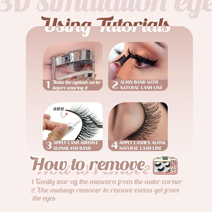 False Eyelashes 8 Pair Faux Mink - Strip Lash Vegan Mink Eyelash Cruelty-Free Weightless & Fluffy Reusable Faux Mink Lash Vivid 3D Effect