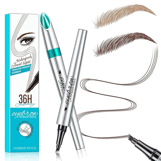 Microblading Eyebrow Pencil, Eyebrow Pen with an Upgrade Micro-Fork Tip Applicator, Waterproof Long-Lasting Microblading Brow Pen, Brow Pencil for Natural Looking Brows Makeup, Dark Brown, 1Pcs