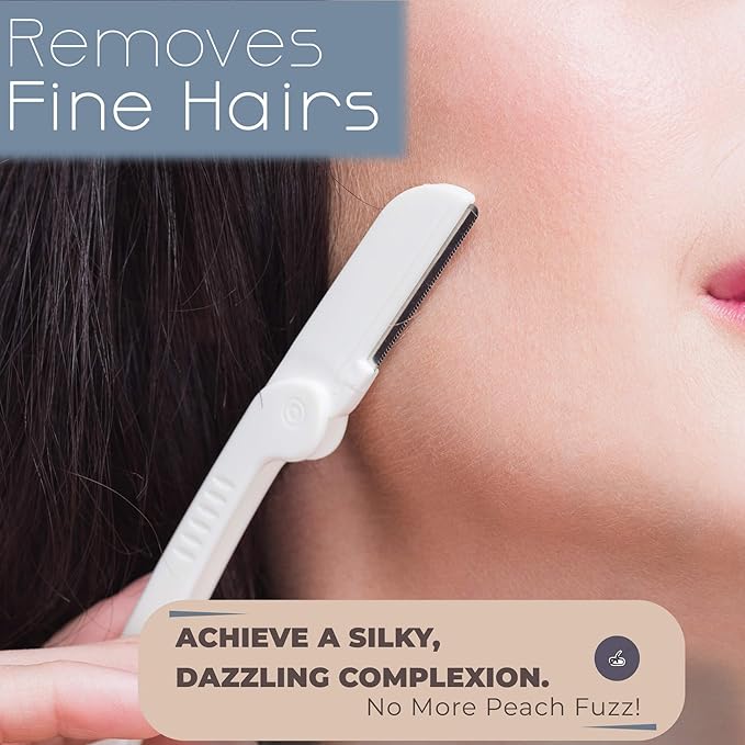 Dermaplaning Tool (9 Count) and Dermaplane Oil Bundle – Easy to Use Face Razor with Smooth Glide Shave Oil for Gentle Exfoliation