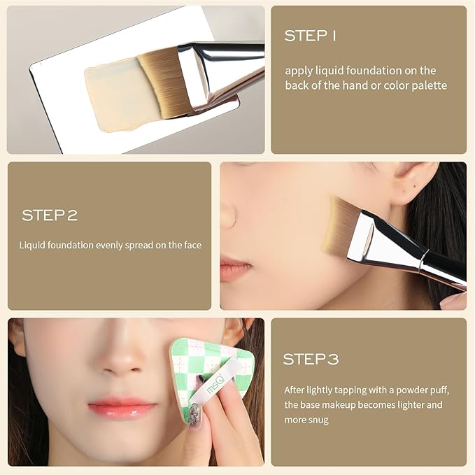MSQ Foundation Brush, Angled Makeup Brush Ultra Thin Facial Brush Face Mask Brushes for Liquid Foundation, Blending Cream,Mask, Mud, Clay, Charcoal Mixed Mask, DIY