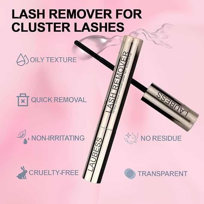 Lash Remover for Lash Extensions 10ml LAUBESS Lash Glue Remover Lash Bond and Seal Remover Lash Extension Remover Lash Cluster Remover Eyelash Remover for Lash Clusters