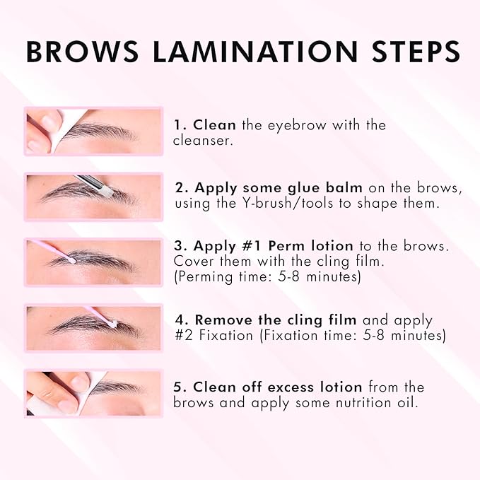 Lash Lift Kit & Eyebrow Lamination Kit, 2-in-1 Solution, At-Home Brow Lamination, Beginner/Professional, Eyelash Lift, Lasts 6-8 Weeks, 15 Applications, DIY Brow & Lash Perm - BLK7
