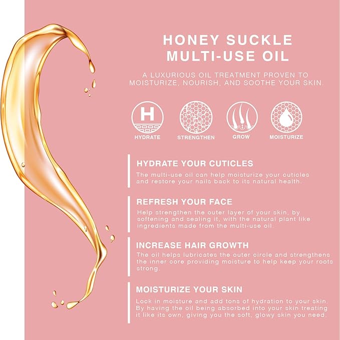 Provence Beauty Rose Multi-Use Oil – Face, Body, and Hair Moisturizer with Apricot and Vitamin E – Honeysuckle Jasmine Scent, 4 fl oz