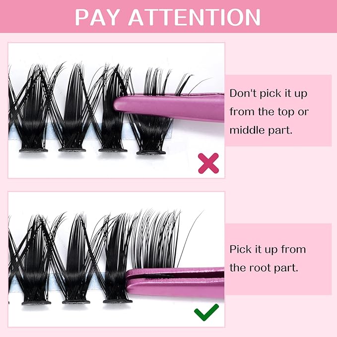 280 Pcs Individual Lashes 50D Mixed Lash Clusters 14 Rows Cluster Lashes that Look Like Eyelash Extensions DIY Lash Extension Self Application At Home (50D-D-14-20mix)