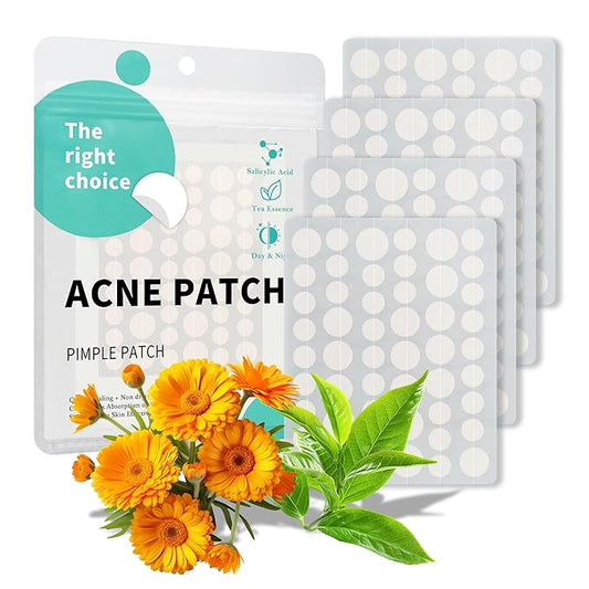 Pimple Patches for Face, 3 Size 204 Counts Acne Patches with Hydrocolloid and Tea Tree Oil, Salicylic Acid Cica Extract Healing Stickers Zit Patches (8mm/10mm/12mm)