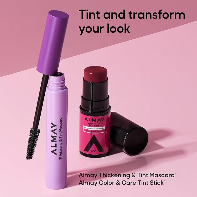 Almay Lip and Cheek Tint, Color & Care Tint Stick, Multi-Use Moisturizing Blush and Lip Color, Dewy Finish, Stocking Stuffer, 100 Natural Flush, 0.25 oz