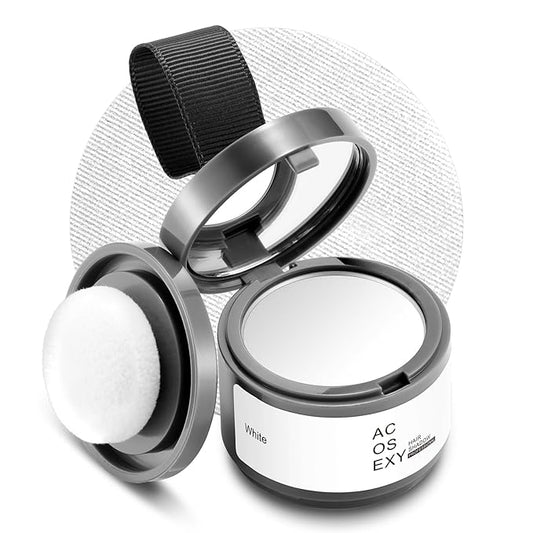Root Touch Up Hair Color,Instantly Root Cover Up Hairline Shadow Powder,Thinning Hair for Women Eyebrows, Gray Hair Coverage Touch Up Hair Powder For Men Beard Line,Bald Spots (White)