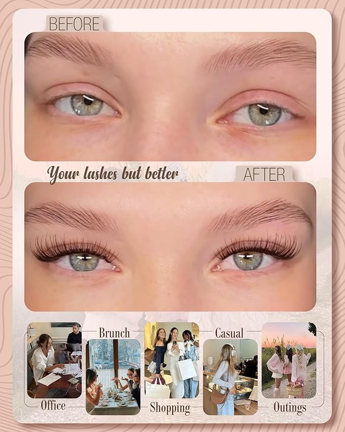 Natural Lash Clusters Brown Eyelash Cluster Clear Band Individual Lashes Wispy Cluster Eyelash Extensions Dark Brown Lashes Extensions DIY Lash Pack by Mavphnee (120Pcs, 8-16MM, CC-Curly)