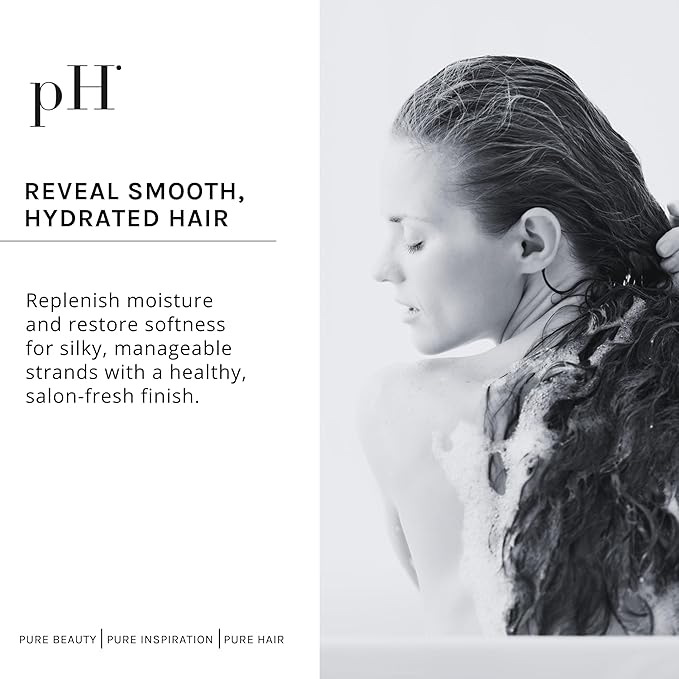 pH PURE HAIR Deep Moisture Shampoo and Conditioner Set - Hydrating and Moisturizing Shampoo and Conditioner - Dry Hair - Enriched with Kokum Nut Butter and Rose Extract (3.38 Oz each)