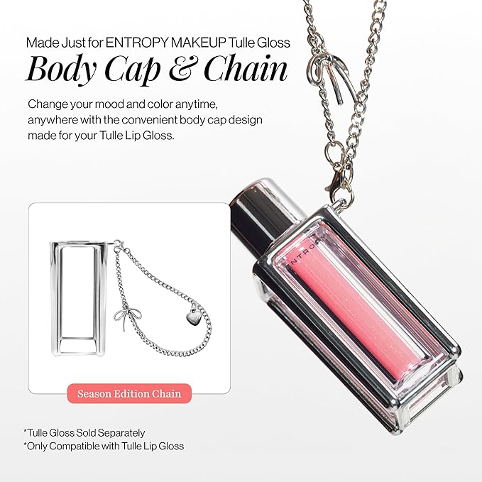 ENTROPY MAKEUP Tulle Lip Gloss, Lightweight 3D Pearl Shimmer, Ultra-Gloss High Shine, Non-Sticky Moisturizing Lip Gloss with Peptide Complex, Satin