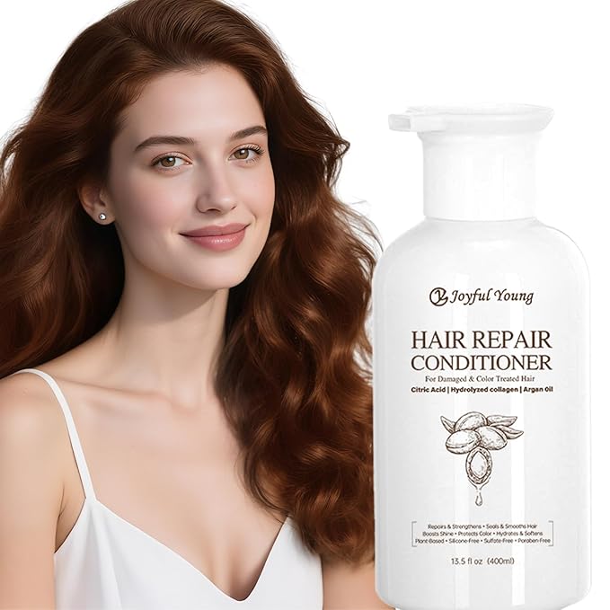 Hair Repair Conditioner for Damaged & Color Treated Hair – Argan Oil, Collagen & Citric Acid - Deep Moisture, Frizz Control, Shine Boost - Sulfate-Free, Paraben-Free, Silicone-Free, 400ml