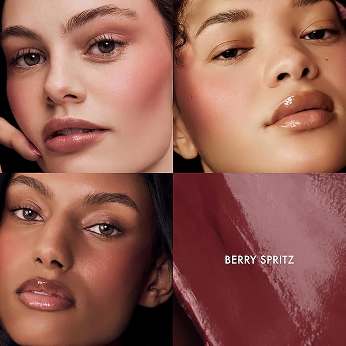 Summer Fridays Blush Butter Balm - Skincare-Infused Hydrating Cream Blush with Hyaluronic Acid, Ceramides, & Shea Butter for a Dewy Flush of Color - Cheek and Lip Tint - Berry Spritz (0.14 Oz)
