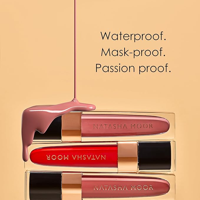 NATASHA MOOR: Molten Matte Liquid Lipstick - Long-Lasting, Hydrating, Matte Finish with Moisturizing Vitamin E - Waterproof, Kiss-Proof, Cruelty-Free - 12-Hour Stay Power - UNSTOPPABLE